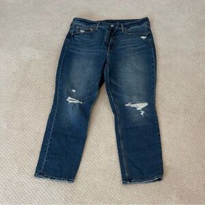 GAP Women's Straight Leg Distressed Blue Jeans